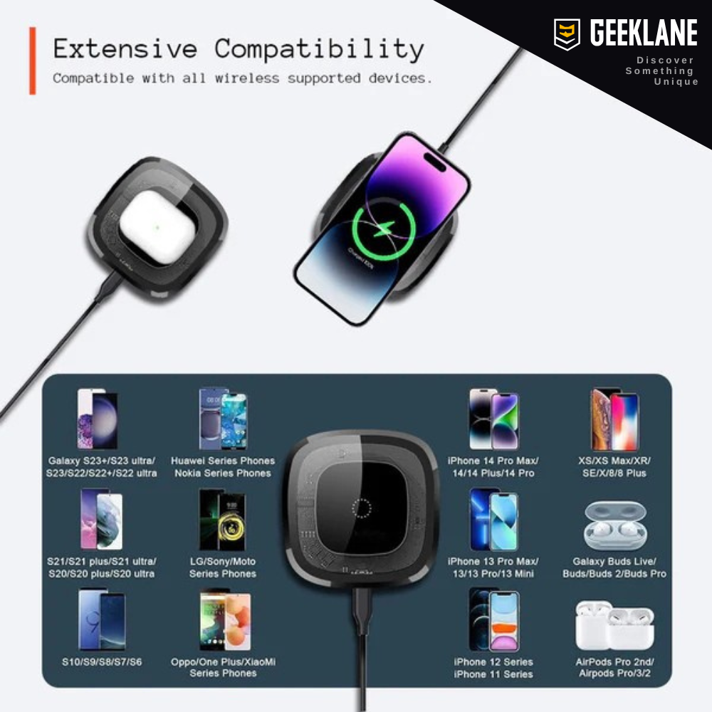 C-Thru: 15W Wireless Fast Charging Pad (with Type-C Cable)