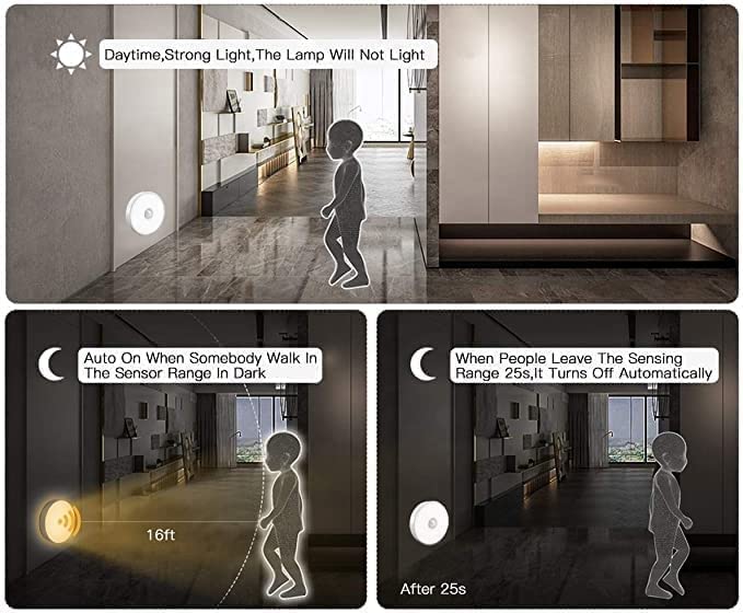 GlowMotion: Motion Sensor Rechargeable Night Light (Pack of 2)