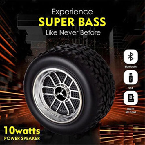 TurboTune: Tyre-Shaped Bluetooth Speaker (Portable, Super Bass, Wireless)